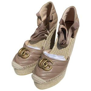 🚫SOLD🚫New! Gucci Taupe Marmont GG Pilar Logo Espadrilles -Size 39/ 9US